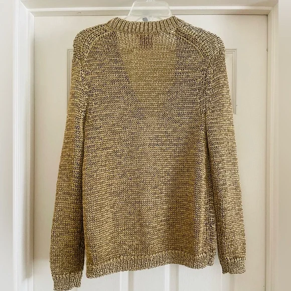 Tory Burch Gold Metallic Cardigan - Picture 6 of 6